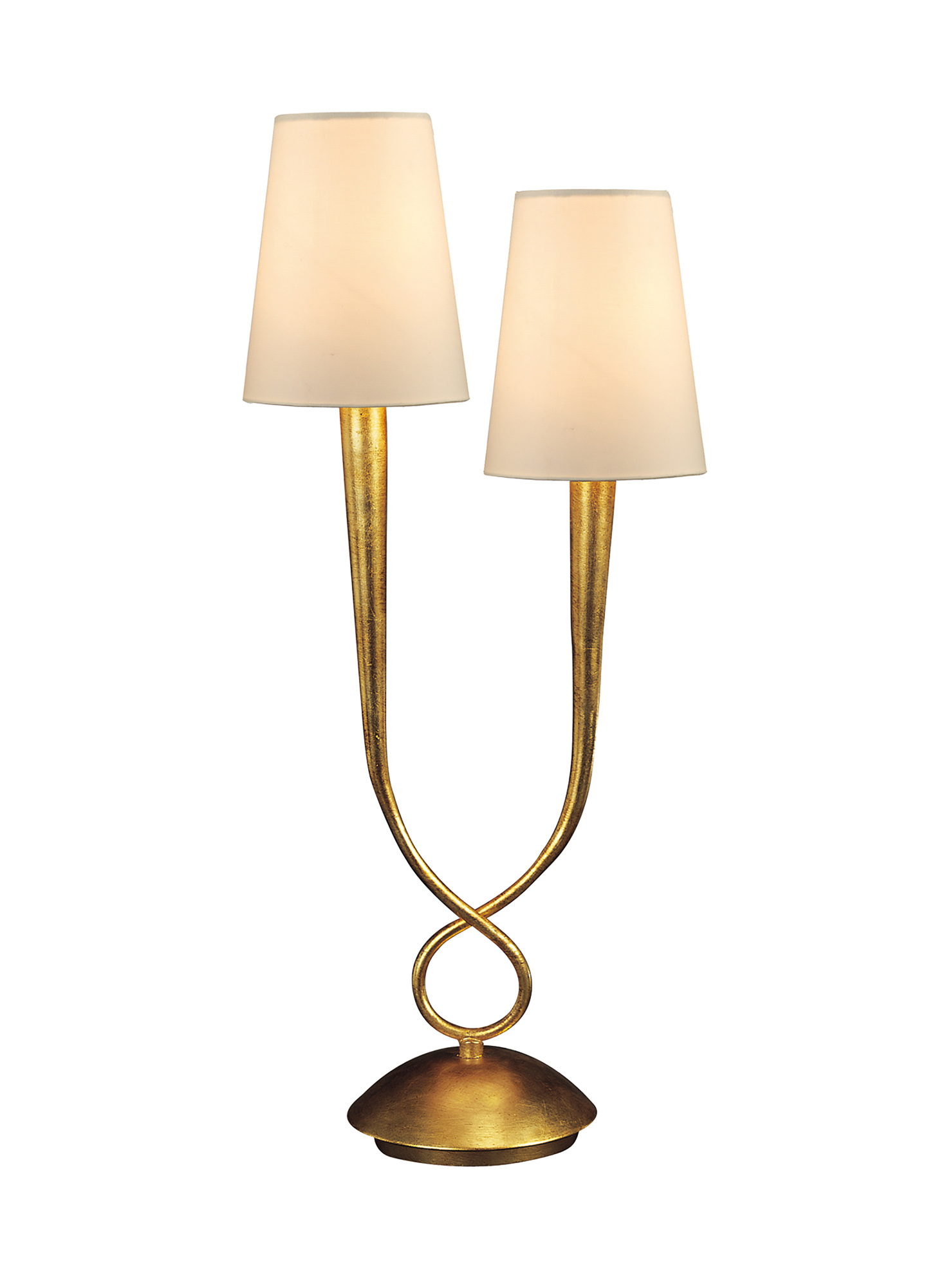 M0546  Paola Gold 57cm 2 Light Table Lamp